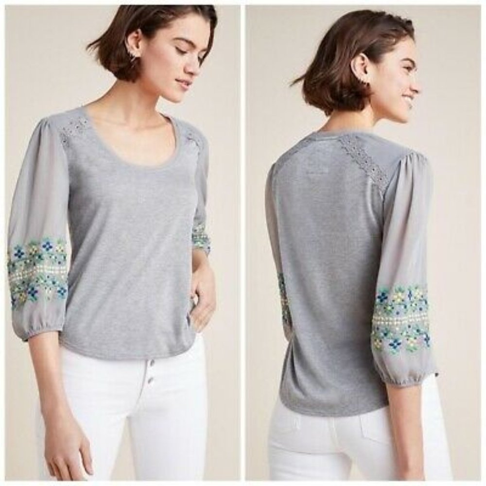 Anthropologie Tiny Julia Top Embroidered Boho